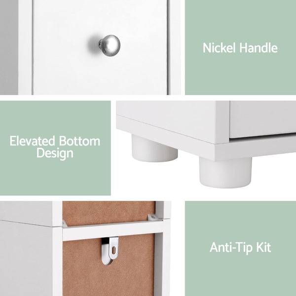 Artiss Bathroom Storage Cabinet 180cm Tall Slim Floor Cupboard Toilet Narrow Linen Tower Artiss