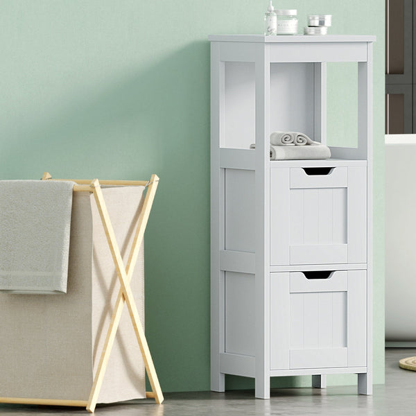 Artiss Bathroom Storage Cabinet 89cm Floor Toilet Drawer Bedroom Organizer Standing White Artiss