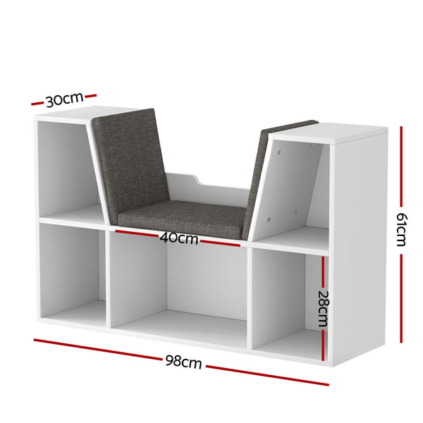 Keezi Kids Bookshelf Bookcase Toys Box Shelves Storage Cabinet Container Children Organiser Keezi