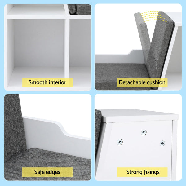 Keezi Kids Bookshelf Bookcase Toys Box Shelves Storage Cabinet Container Children Organiser Keezi