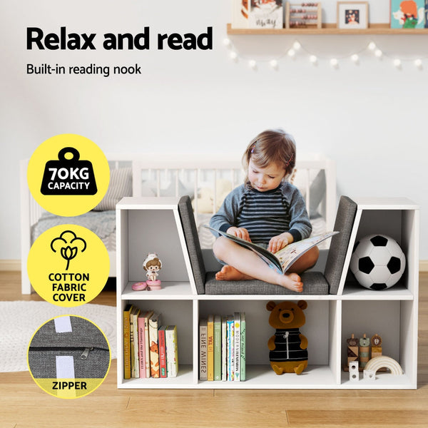 Keezi Kids Bookshelf Bookcase Toys Box Shelves Storage Cabinet Container Children Organiser Keezi