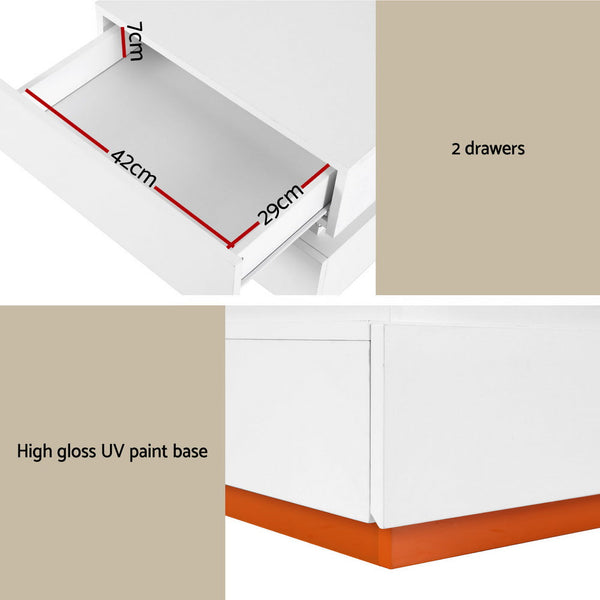 Artiss Smart Bedside Table LED Wireless Charging Ada Artiss