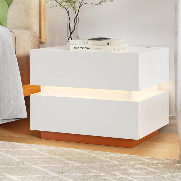 Artiss Smart Bedside Table LED Wireless Charging Ada Artiss