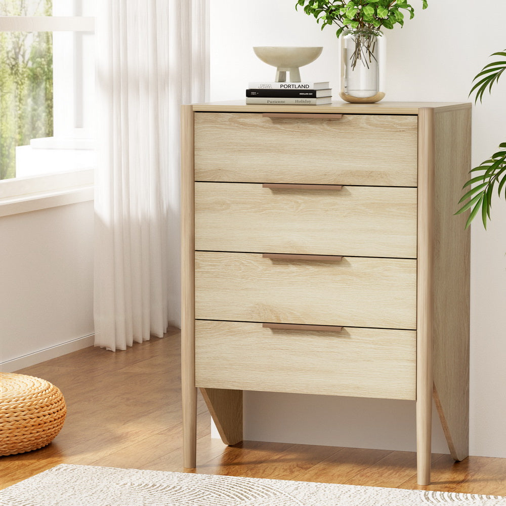 Artiss 4 Chest of Drawers - INEZ Oak Artiss
