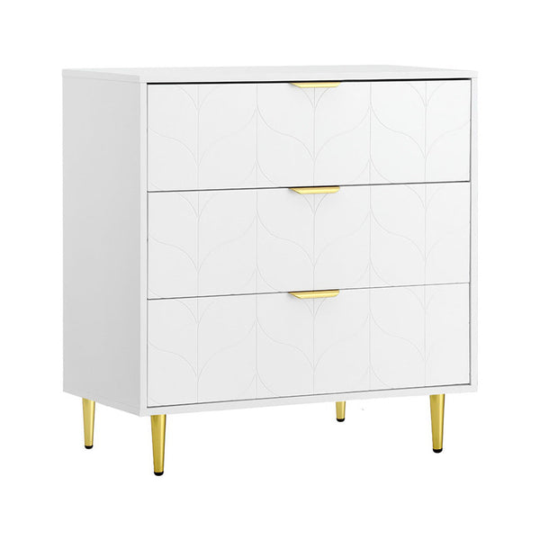 Artiss 3 Chest of Drawers Lowboy Cabinet White Artiss