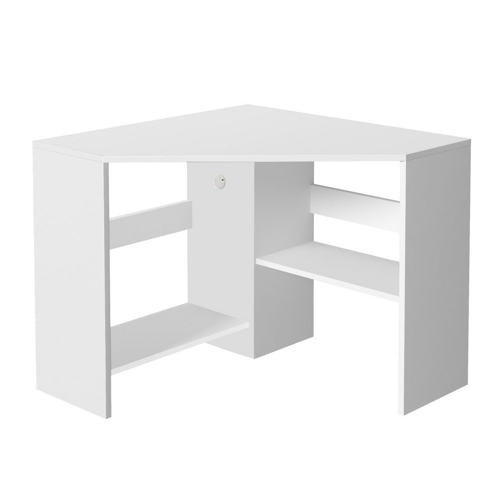 Artiss Corner Computer Desk Shelves CPU Stand L-shape Home Office Workstation Desks Awezingly