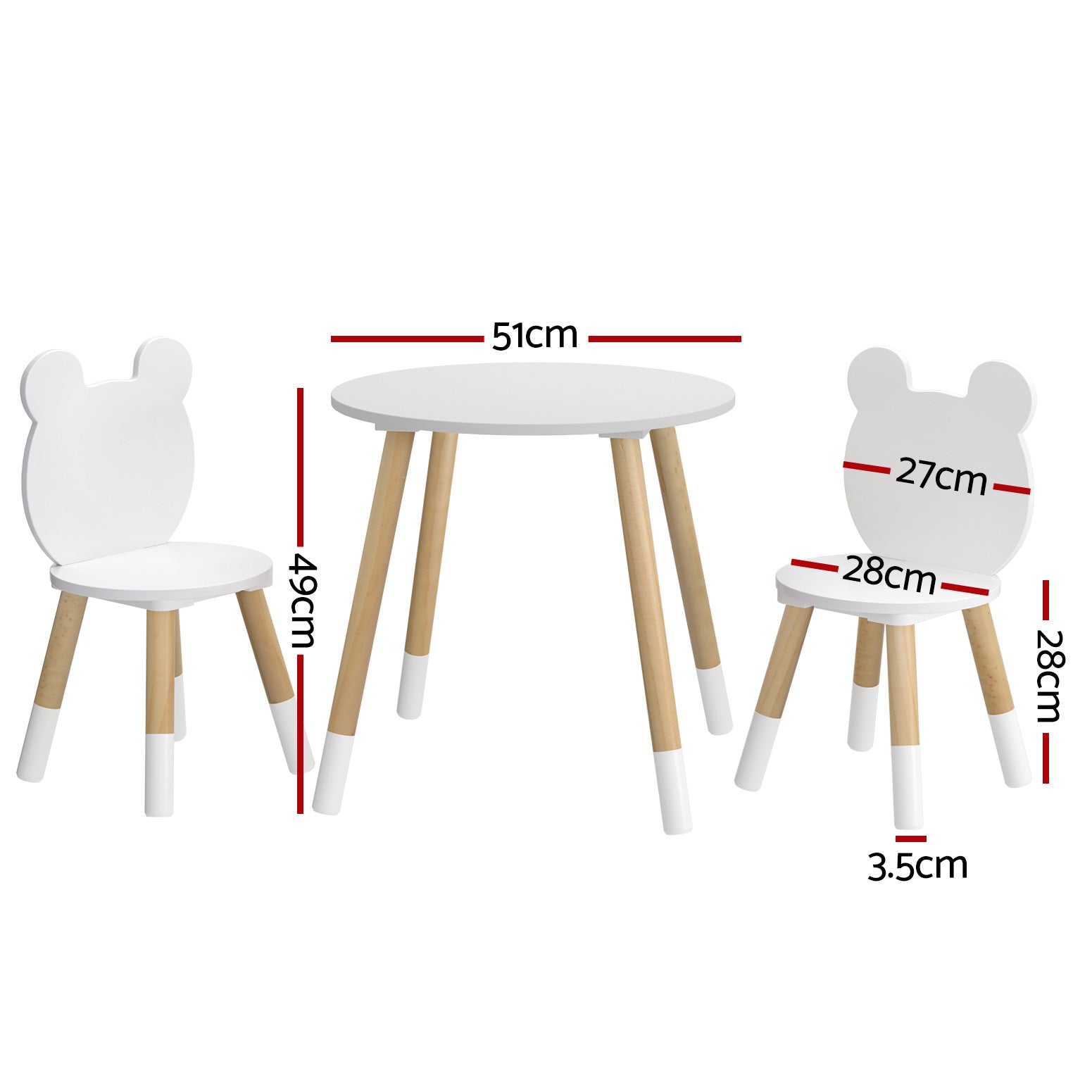 Keezi 3 Piece Kids Table and Chairs Set Activity Playing Study Children Desk Keezi
