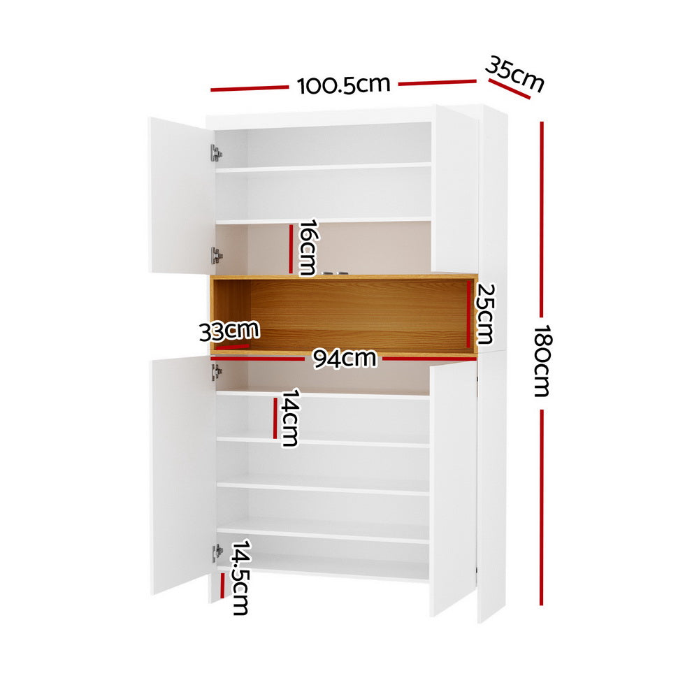 Artiss Shoe Rack Storage Cabinet 9 Tiers White Artiss