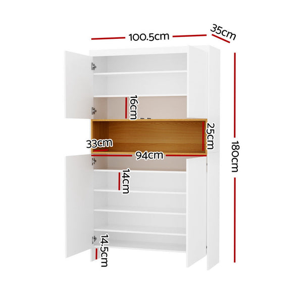 Artiss Shoe Rack Storage Cabinet 9 Tiers White Artiss
