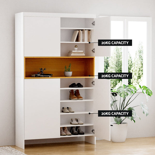 Artiss Shoe Rack Storage Cabinet 9 Tiers White Artiss