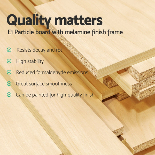 130cm Artiss Buffet Sideboard Cupboard Cabinet Pantry Storage Drawer Pine Artiss