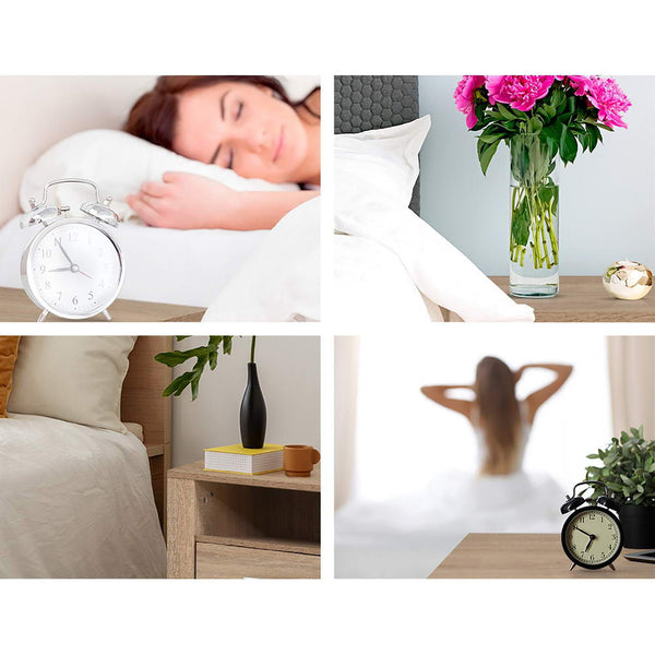 Artiss 2X Bedside Table 2 Drawers with Shelf - TARA Oak Artiss