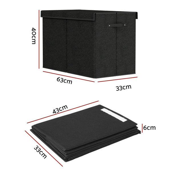 Keezi Large Toy Box Chest Storage with Flip-Top Lid Foldable Organizer Bins Keezi