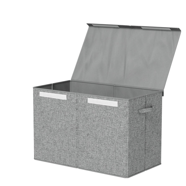 Keezi Large Toy Box Chest Storage with Flip-Top Lid Foldable Organizer Bins Grey Keezi