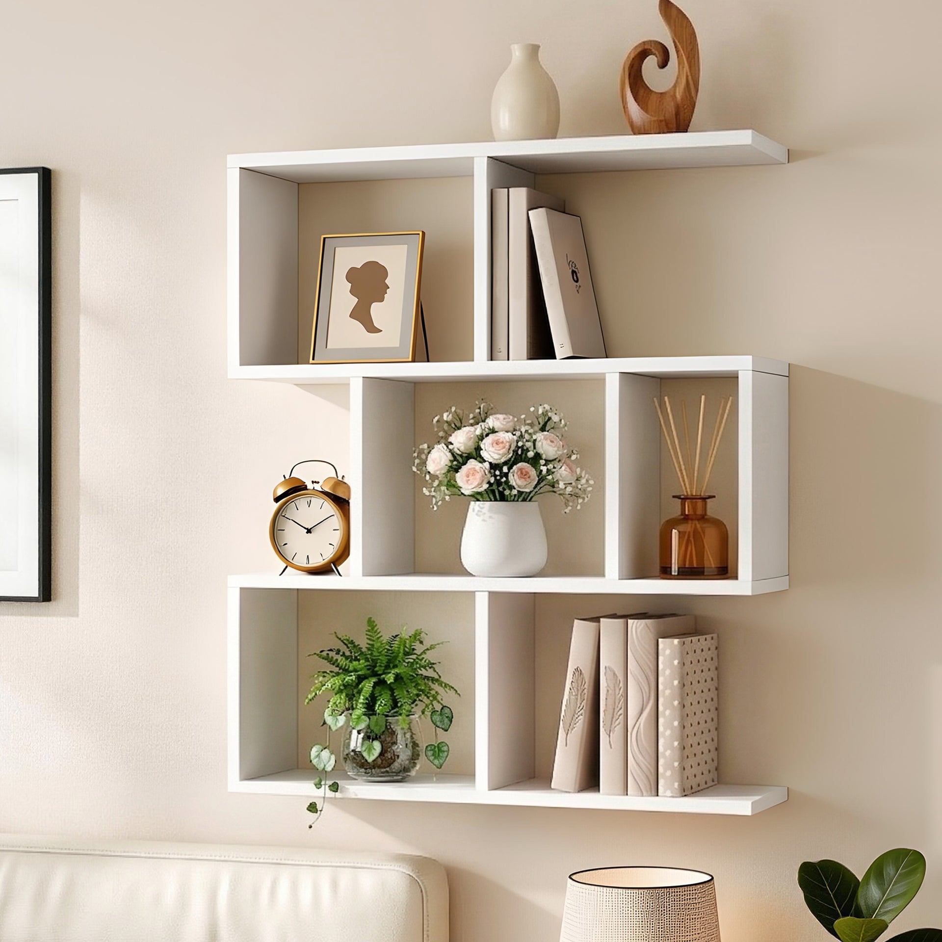 Artiss Floating Wall Shelf Bookshelf 3-Tier Display Storage Organiser White Awezingly
