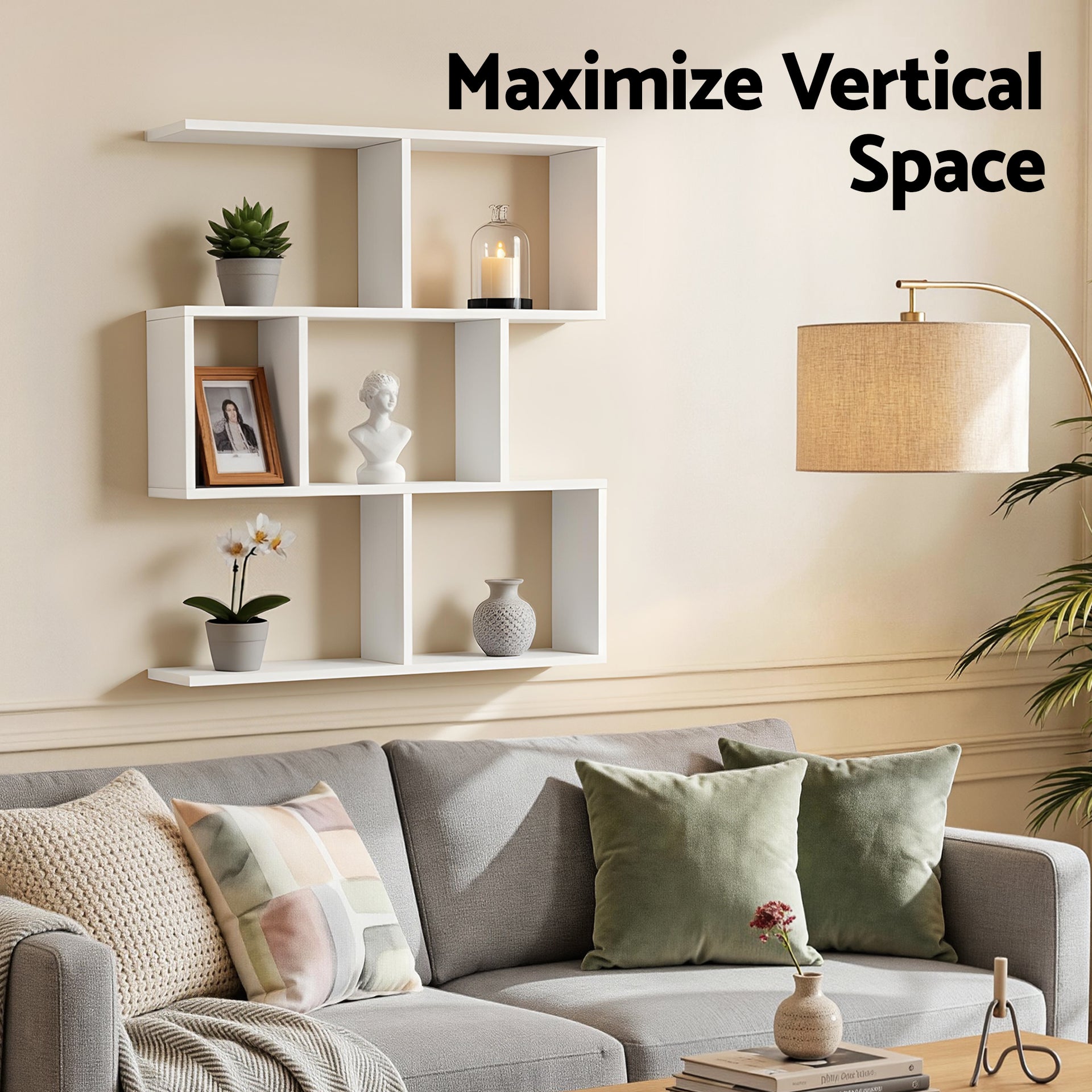 Artiss Floating Wall Shelf Bookshelf 3-Tier Display Storage Organiser White Awezingly