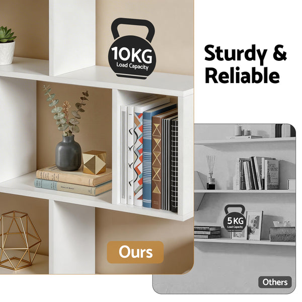 Artiss Floating Wall Shelf Bookshelf 3-Tier Display Storage Organiser White Awezingly