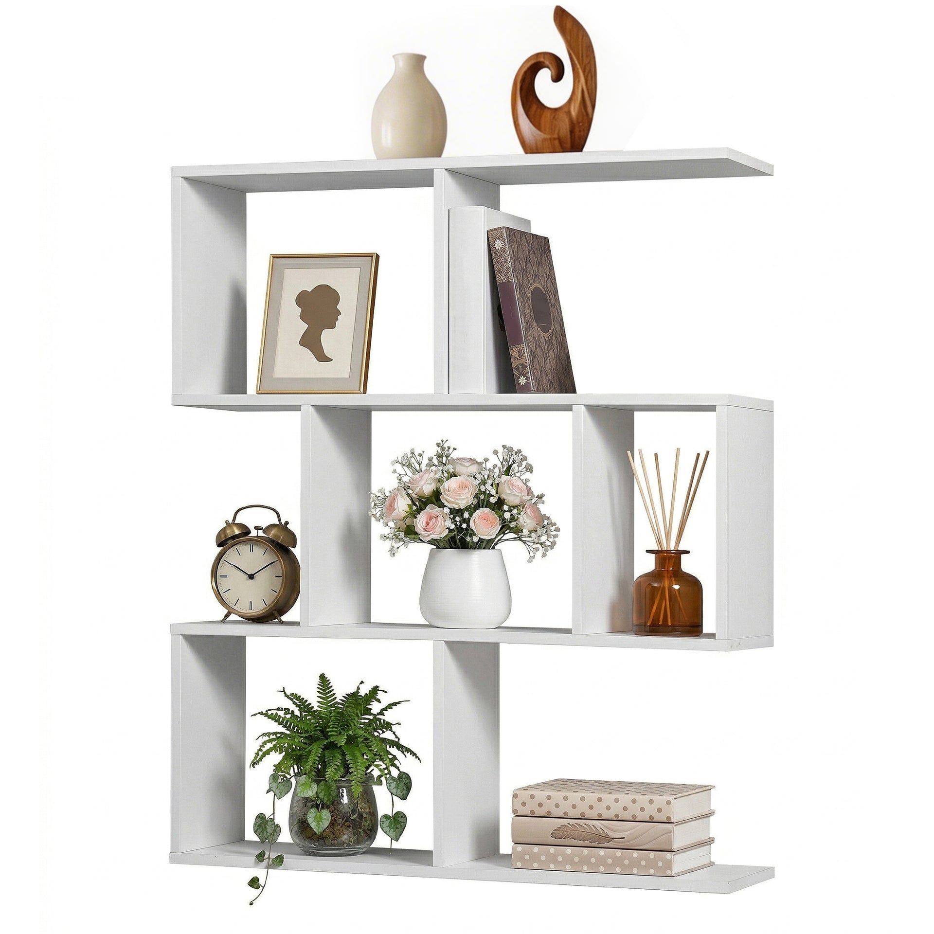 Artiss Floating Wall Shelf Bookshelf 3-Tier Display Storage Organiser White Awezingly