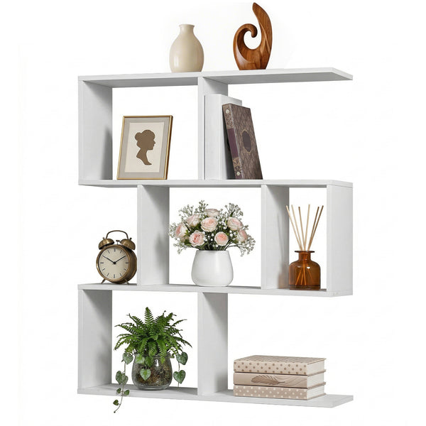 Artiss Floating Wall Shelf Bookshelf 3-Tier Display Storage Organiser White Awezingly