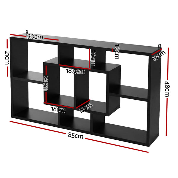 Artiss Floating Wall Shelves Bookshelf Black Awezingly