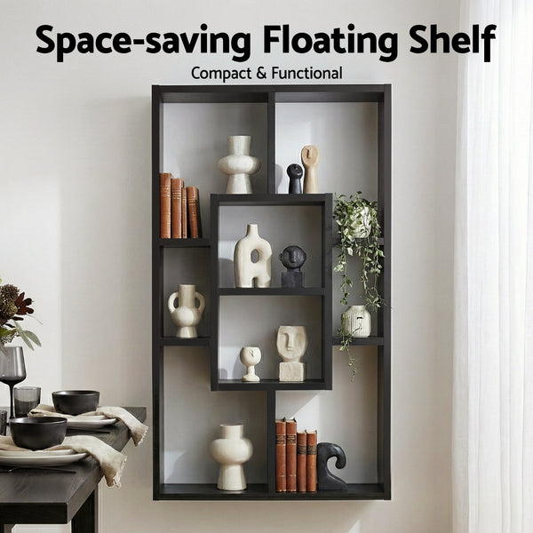 Artiss Floating Wall Shelves Bookshelf Black Awezingly