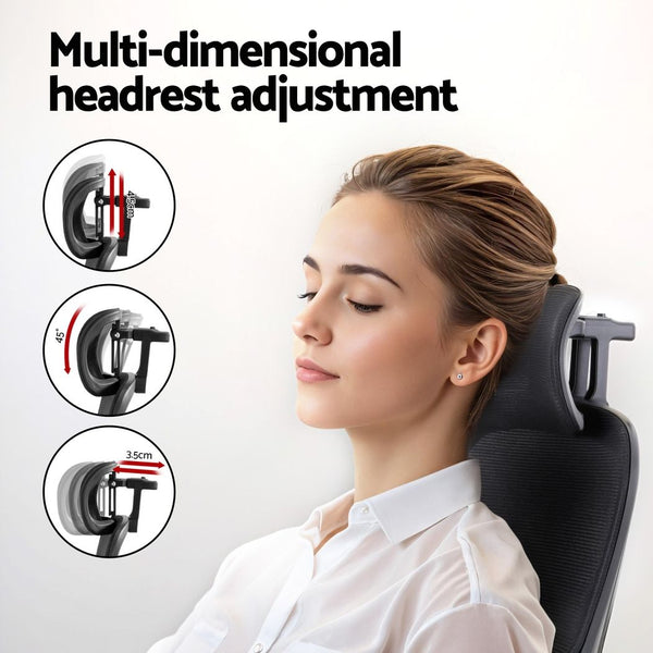 Artiss Office Desk and Chair Set L Shaped Computer Desk 136cm with 2 Tier Storage Shelves, Ergonomic Mesh Office Chair with Adjustable Headrest, Flip-Up Armrests & Lumbar Support Artiss