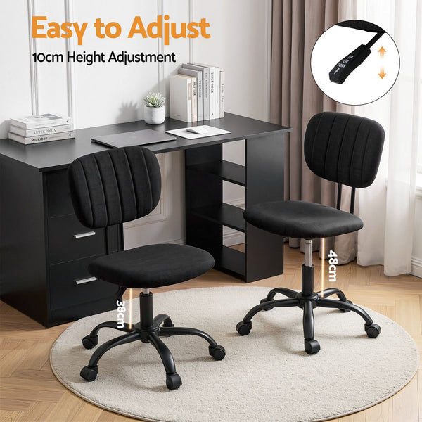 Artiss Office Desk & Chair Set 120cm Computer Desk with 3 Drawers & Open Shelves, Ergonomic Armless Office Chair with Wheels, Height Adjustable for Home Office Study Awezingly