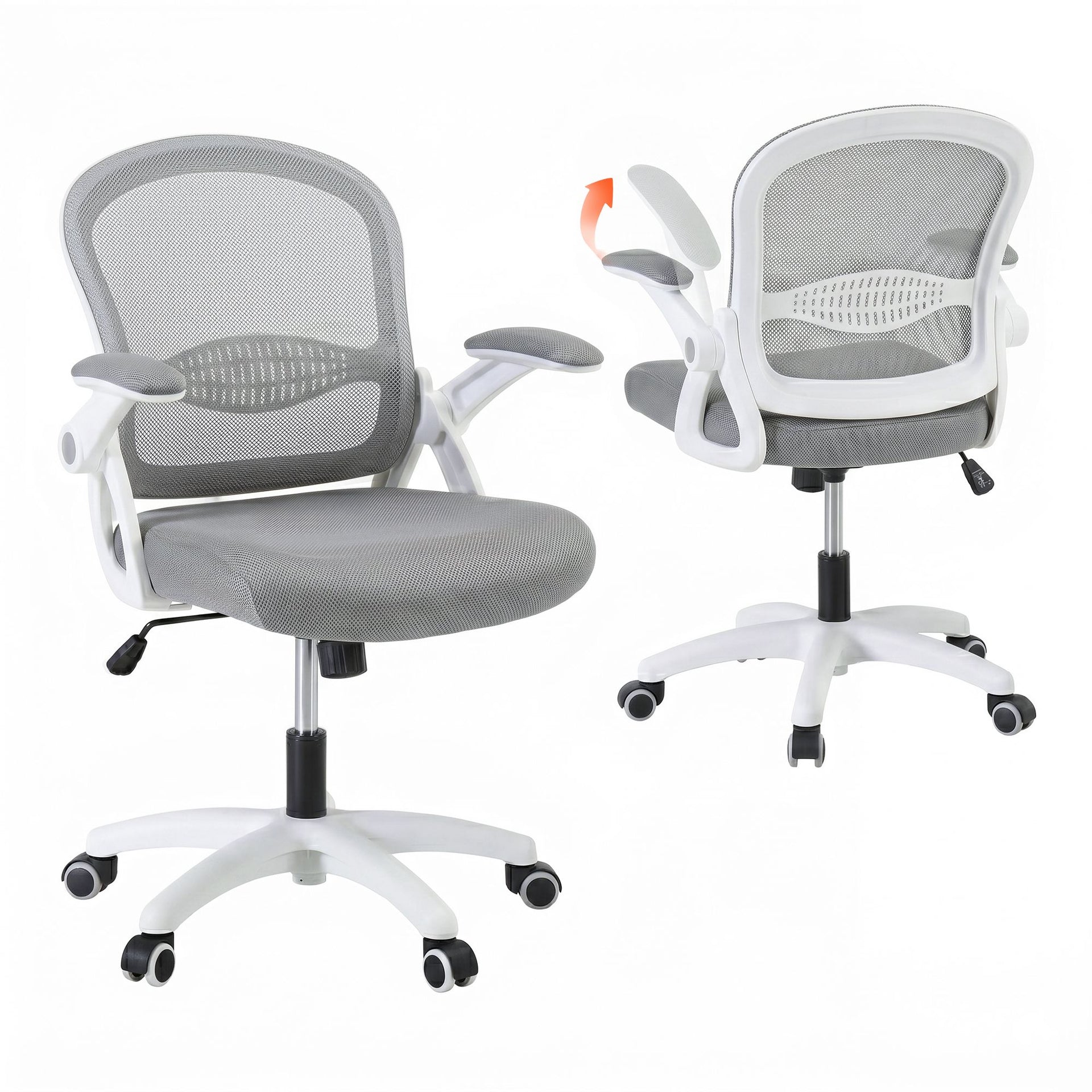 Artiss Computer Desk & Ergonomic Office Chair Set 120cm Home Office Study Desk with 3 Drawers & 3 Shelves, Mesh Computer Chair with Flip-Up Armrests Artiss
