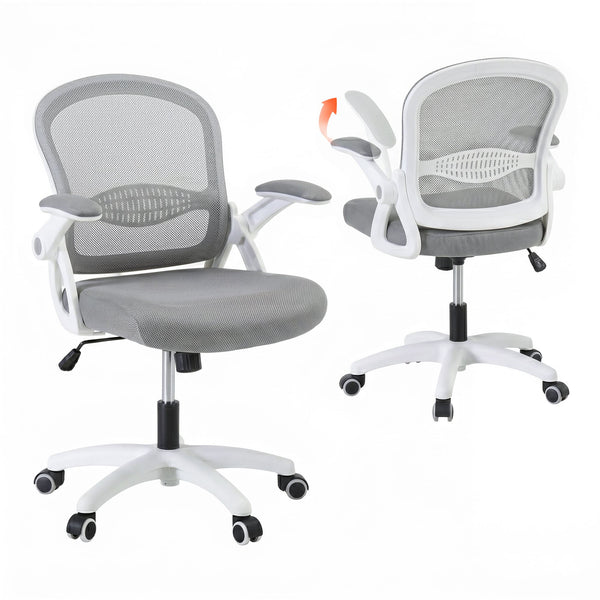Artiss Computer Desk & Ergonomic Office Chair Set 120cm Home Office Study Desk with 3 Drawers & 3 Shelves, Mesh Computer Chair with Flip-Up Armrests Artiss