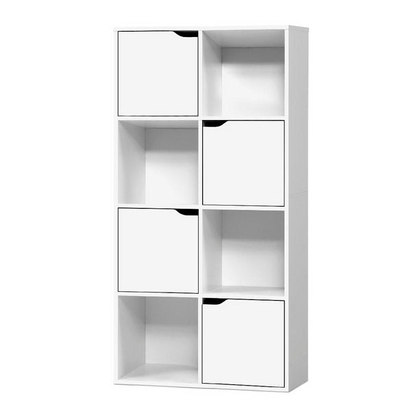 Artiss Display Shelf 8 Cube Storage 4 Door Cabinet Bookshelf Unit White Artiss