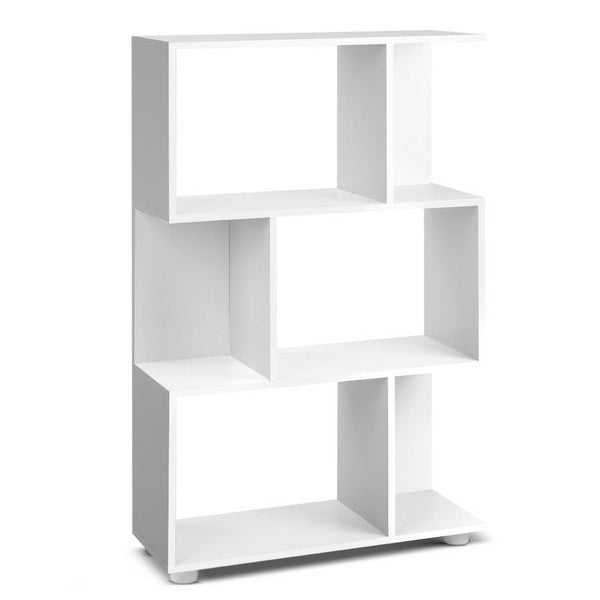 Artiss 3 Tier Zig Zag Bookshelf - White Artiss