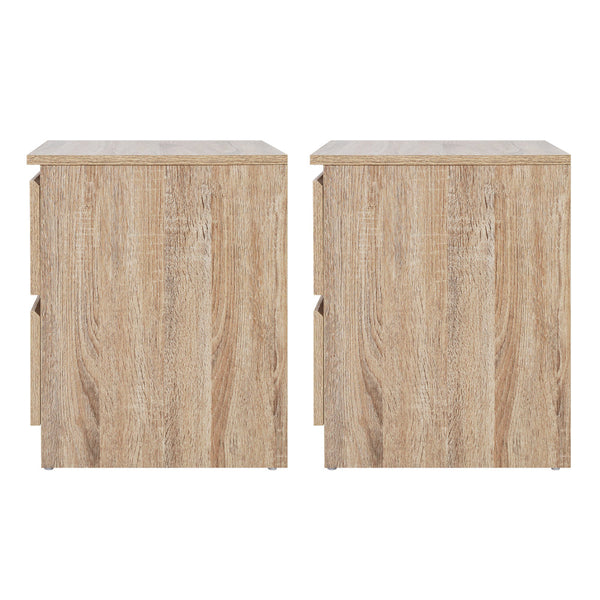 Artiss 2x Bedside Table 2 Drawers - PEPE Oak Artiss