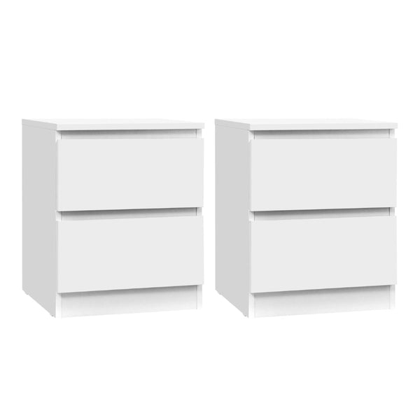 Artiss 2x Bedside Table 2 Drawers - PEPE White Artiss