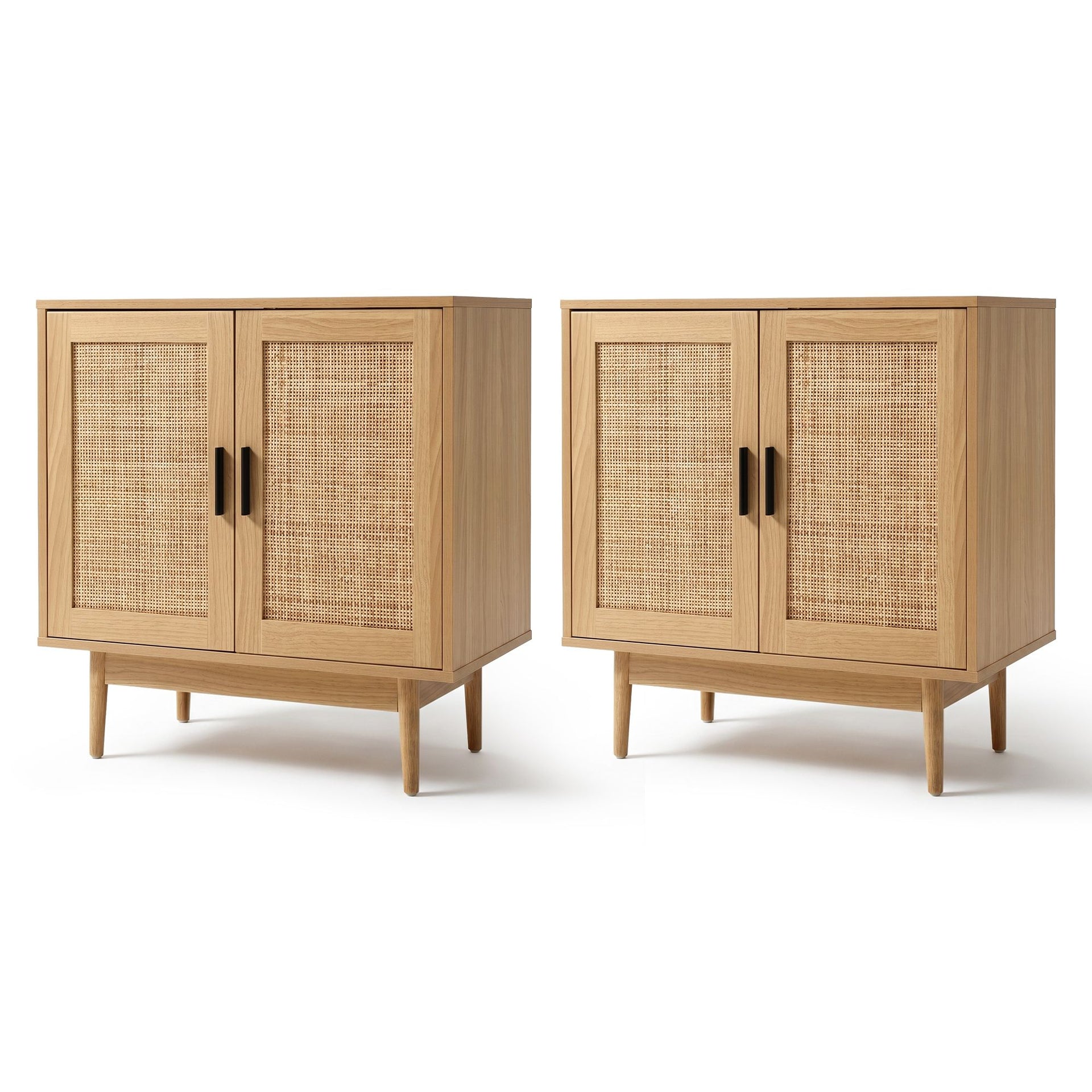 Artiss 2x Buffet Sideboard Cabinet Rattan Cupboard 2 Doors Storage Pantry BRIONY Awezingly