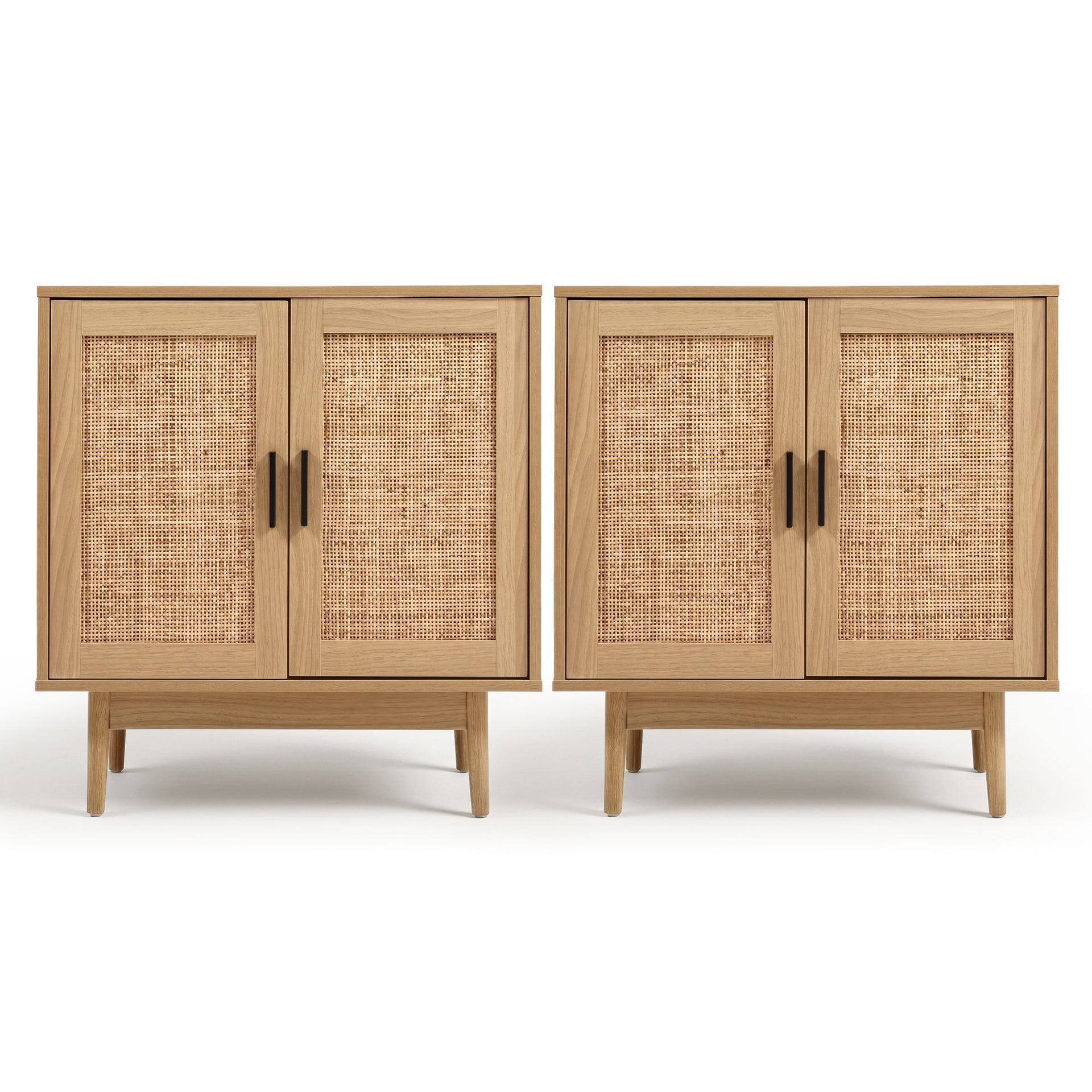Artiss 2x Buffet Sideboard Cabinet Rattan Cupboard 2 Doors Storage Pantry BRIONY Awezingly