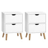 Artiss 2X Bedside Table 2 Drawers - BODEN White