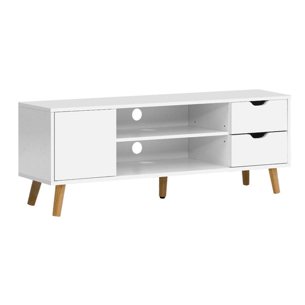 Artiss TV Cabinet Entertainment Unit Stand Wooden Scandinavian 120cm White Artiss
