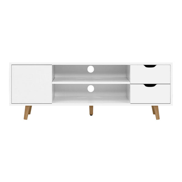 Artiss TV Cabinet Entertainment Unit Stand Wooden Scandinavian 120cm White Artiss