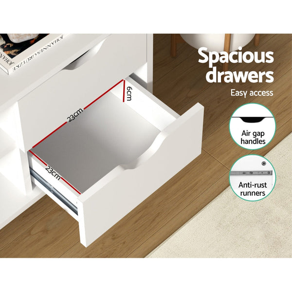 Artiss TV Cabinet Entertainment Unit Stand Wooden Scandinavian 120cm White Artiss