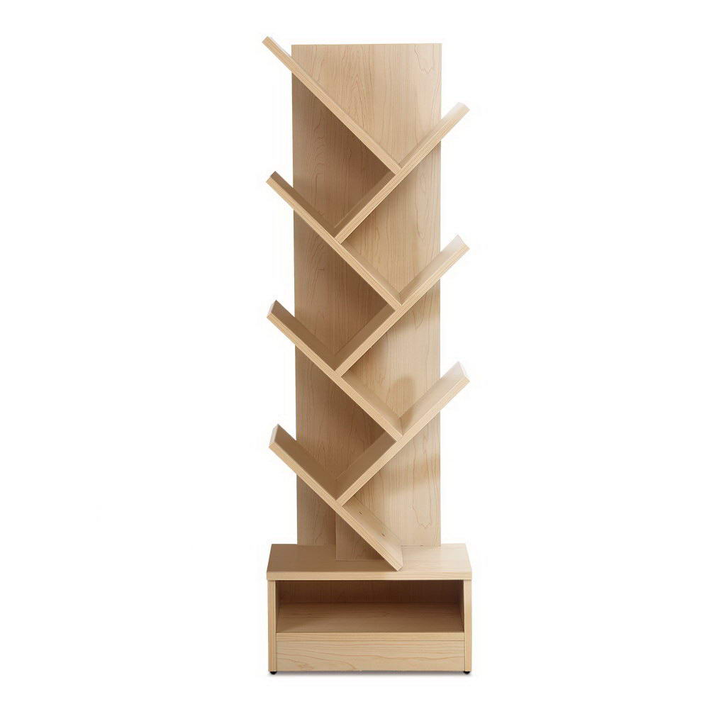 Artiss Display Shelf 7-Shelf Tree Bookshelf - Natural Wood