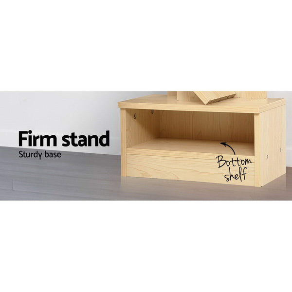Artiss Display Shelf 9-Shelf Tree Bookshelf - Natural Wood Artiss