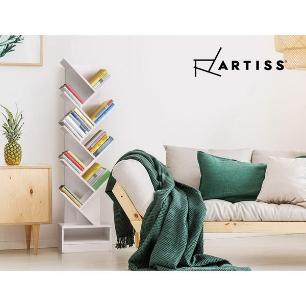 Artiss Display Shelf 9-Shelf Tree Bookshelf - White Artiss