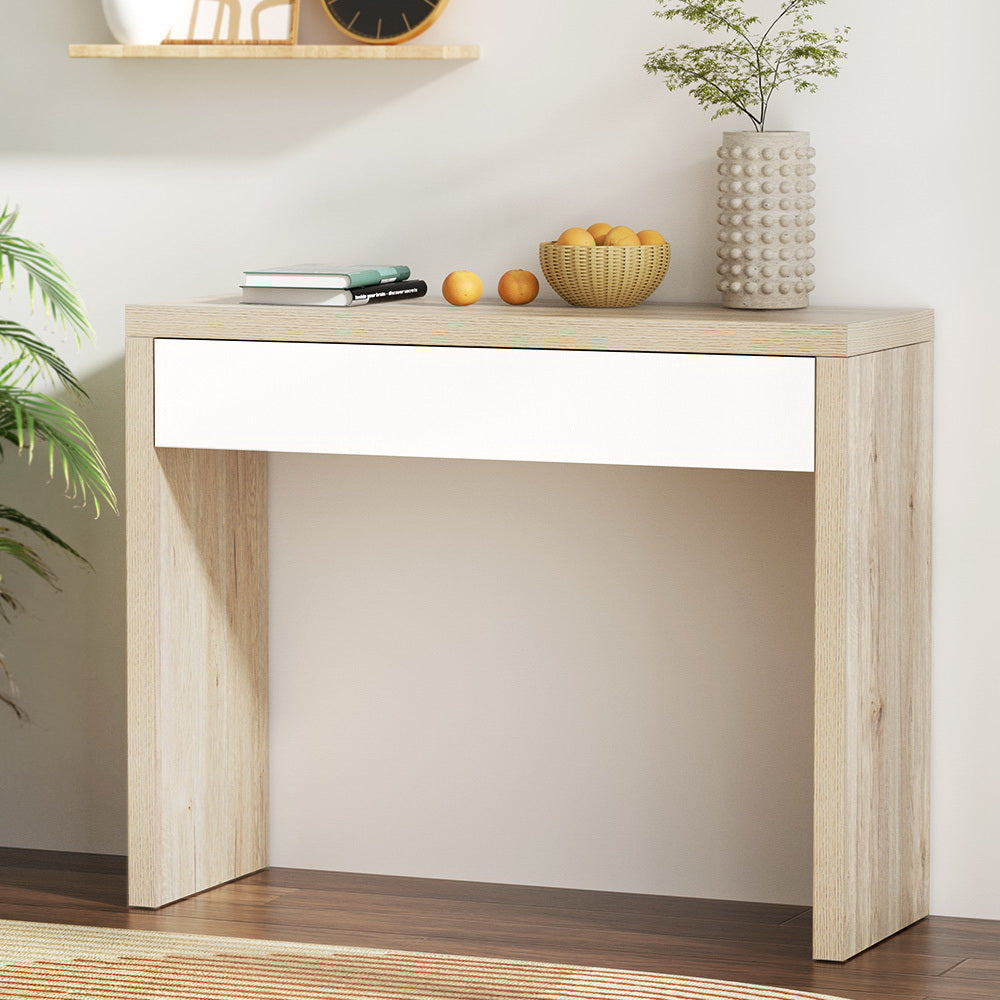 Artiss Console Table Hallway Sofa Table Entry Desk With Storage Drawer 100CM Artiss