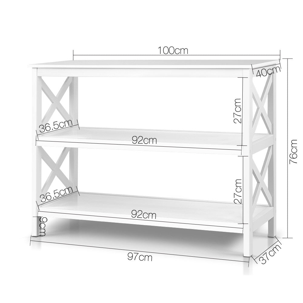 Artiss Wooden Storage Console Table - White Artiss