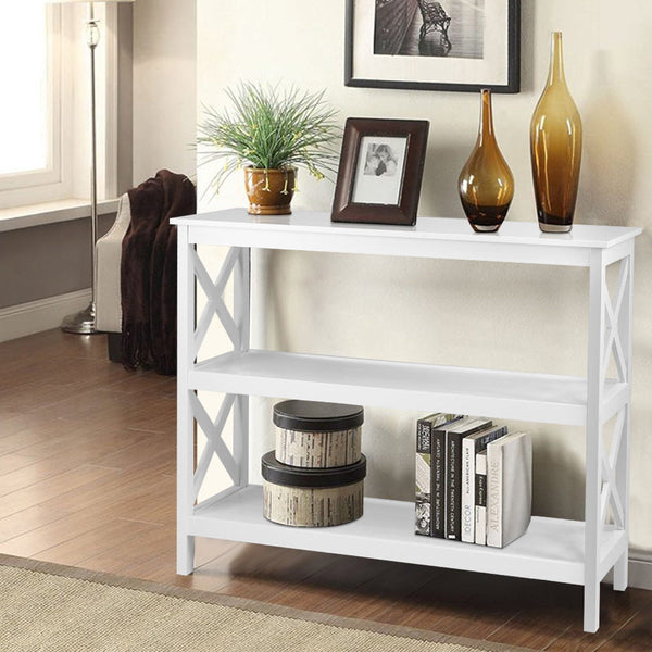Artiss Wooden Storage Console Table - White Artiss