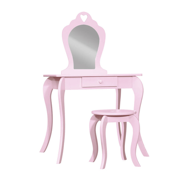 Keezi Kids Vanity Dressing Table Stool Set - Pink Keezi