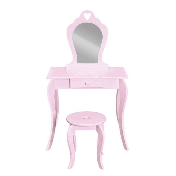 Keezi Kids Vanity Dressing Table Stool Set - Pink Keezi