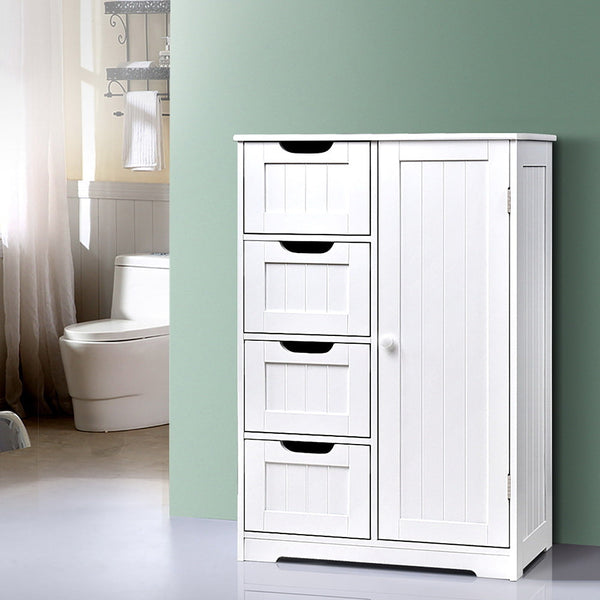 Artiss Bathroom Tallboy Storage Cabinet - White Artiss