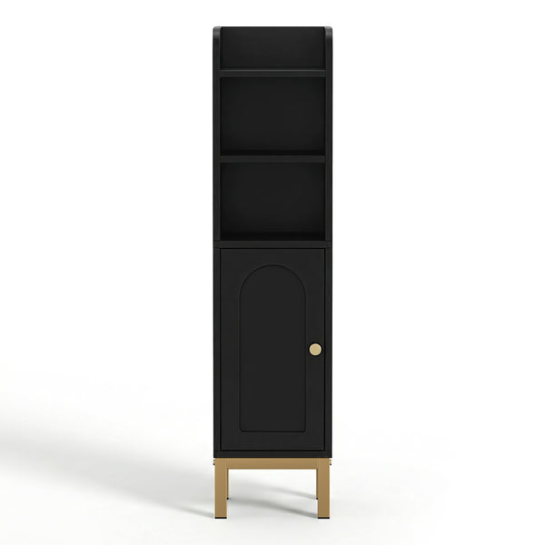 Artiss Bathroom Storage Cabinet Floor Organizer Toilet Corner Adjustable Black Awezingly