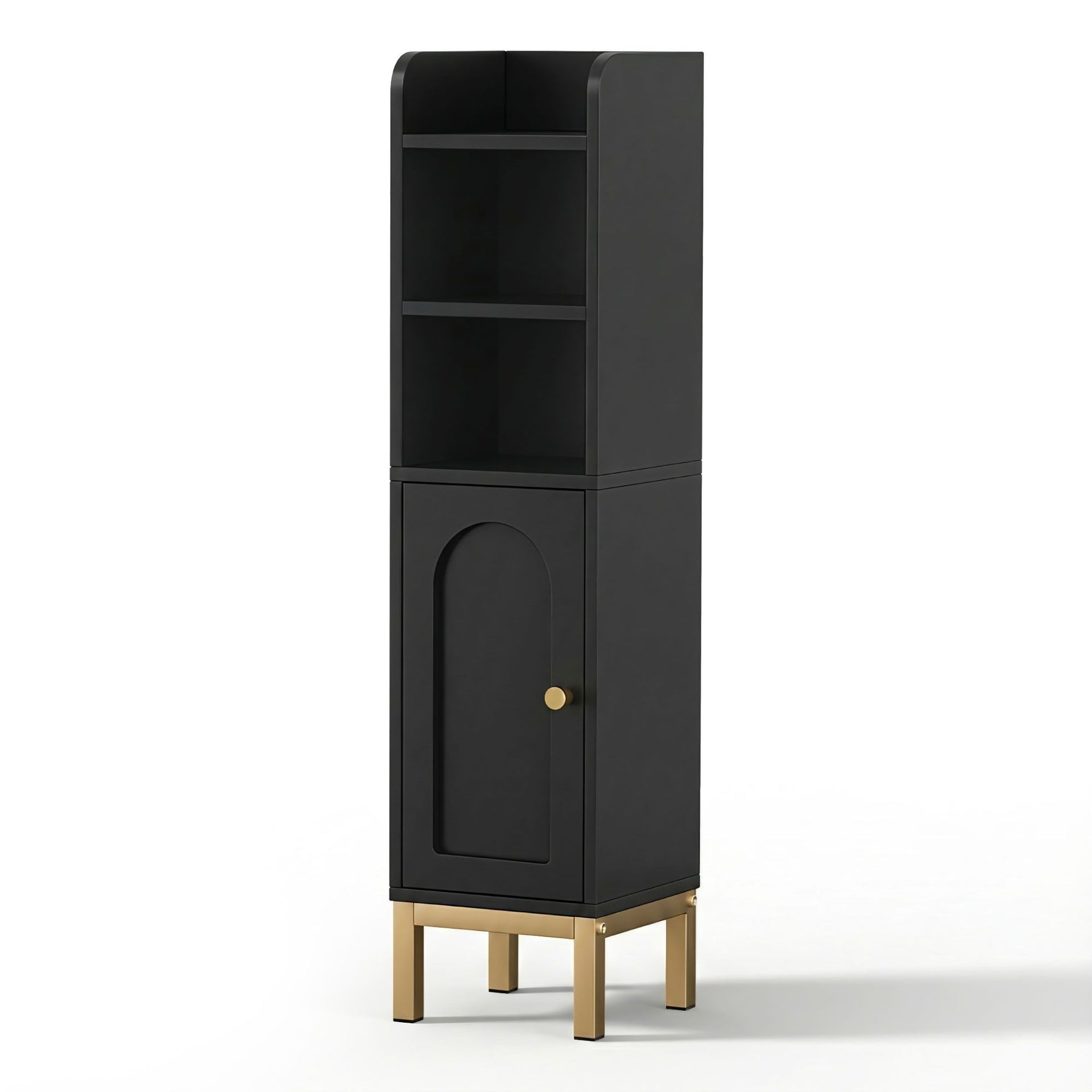 Artiss 2X Bathroom Storage Cabinet Floor Organizer Toilet Corner Adjustable Black Awezingly